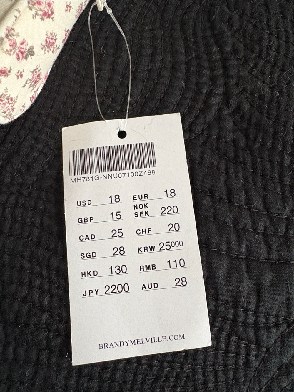 Brandy Melville bag with Pink Floral Print - Picture 4 of 4